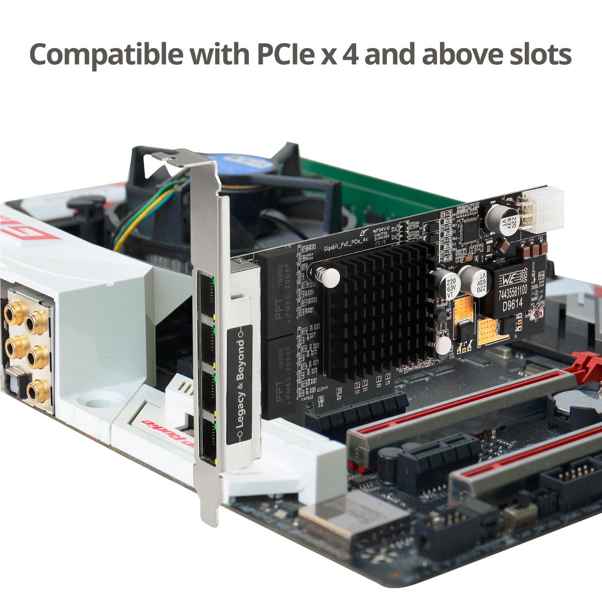 4-Port Gigabit Ethernet with PoE PCIe Card - Intel I350