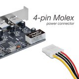 USB 3.0 4-Port (Ext) PCIe Host Card