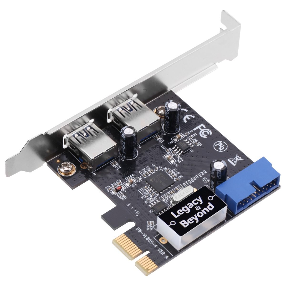 USB 3.0 4-Port (2-Ext plus19-pin header) PCIe Host Card