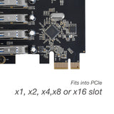 USB 3.0 7-Port Ext PCIe Host Adapter