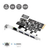 USB 3.0 3-Port Hub with LAN PCIe Host Card