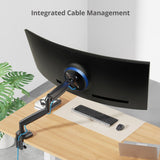 Single 45 inch Mechanical Spring Monitor Arm Desk Mount 26.4 lbs, Fits 17" to 45" Screen, Max Load 26.4 lbs, VESA 75/100/200 Compatible, Black