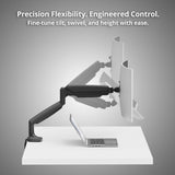 Single 45 inch Mechanical Spring Monitor Arm Desk Mount 26.4 lbs, Fits 17" to 45" Screen, Max Load 26.4 lbs, VESA 75/100/200 Compatible, Black