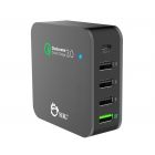 5-Port Smart USB Charger plus Organizer Bundle with QC3.0 & Type-C - Black