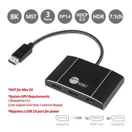 C2G 4K DisplayPort to Dual HDMI MST Hub - DisplayPort 1.2 to HDMI Splitter  - M/F - 54293 - Monitor Cables & Adapters 