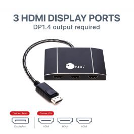 4-Port DisplayPort to HDMI Splitter, MST Hub, 4K 60Hz UHD