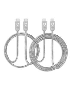 Zinc Alloy USB-C to USB-C Charging & Sync Braided Cable Bundle - 1.65ft & 3.3ft