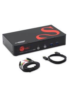 2-Port DisplayPort 1.2 Smart Console KVM Switch with USB 3.0 and Multi-Media Ports - 4K@60Hz 