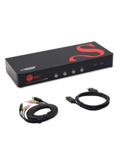 4-Port DisplayPort 1.2 Smart Console KVM Switch with USB 3.0 and Multi-Media ports - 4K@60Hz