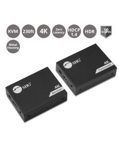 4K HDMI USB KVM Extender over Cat6 - Up to 230 feet - Zero Latency - ESD Protection - Metal Housing