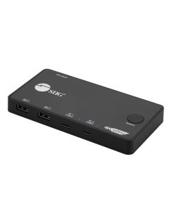 2x1 USB-C 4K60Hz Video KVM Switch, Mini and Portable KVM, USB-C bus powered, MacBook Pro, iPad Pro, USB-C DP Alt-mode Tablet, Windows & Mac USB-C Laptop