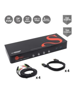 DiamondTiger KVM Switch Displayport 144Hz - Display Port Switch 2 Port,  Support 8K@60Hz, 4K@144Hz, DP 1.4, EDID for 2 Computers to Share 1 Monitor  and 3 USB Devices Like Keyboard Mouse Mic, Printer - Yahoo Shopping