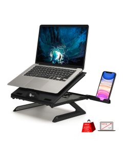 Adjustable Riser Stand Holder for Laptop & Smart Phone, Fits Laptop Size up to 17", Max Load 22Ibs, 9-level tilt adjustment, Foldable