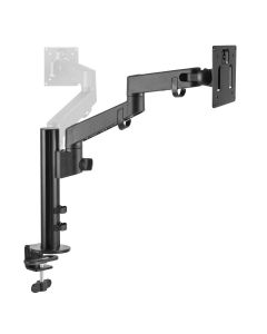 Single Arm Pole Multi-Angle Replaceable Articulating Monitor Desk Mount - 14~30"- 17.6lbs each- Detachable VESA plate