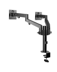 Dual Arm Pole Multi-Angle Replaceable Articulating Monitor Desk Mount- Fits 14~30" monitors - Max load17.6lbs each- Detachable VESA plate