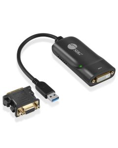 USB 3.0 to DVI/VGA Pro adapter, 1080p, USB 3.0 5 Gbps, included DVI to VGA adapter