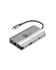 USB-C to HDMI with LAN Hub & PD Charging Adapter, HDMI 4K@30Hz, two USB-A 5Gbps, GbE, PD100W