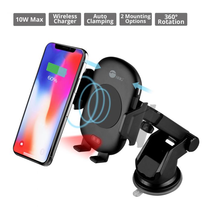 Auto-Clamping Wireless Car Charger Mount/Stand