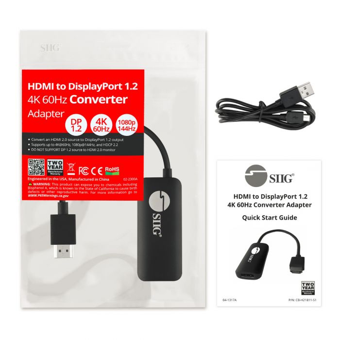 Displayport DP to HDMI 2.0 Cable Adapter Converter 4K@60Hz 4K@30Hz  1080P@60Hz PC