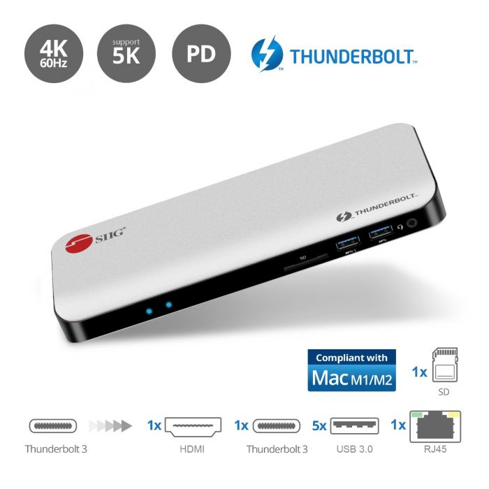 Thunderbolt 3 Dual 4K Video Docking Station with Power Delivery