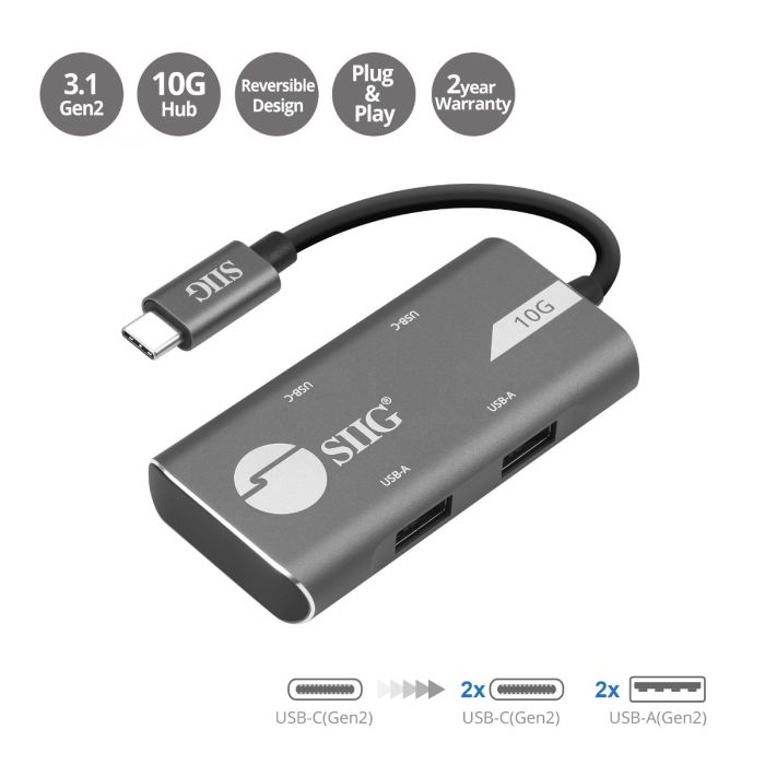 4-Port USB 3.1 Gen 2 10G Hub -