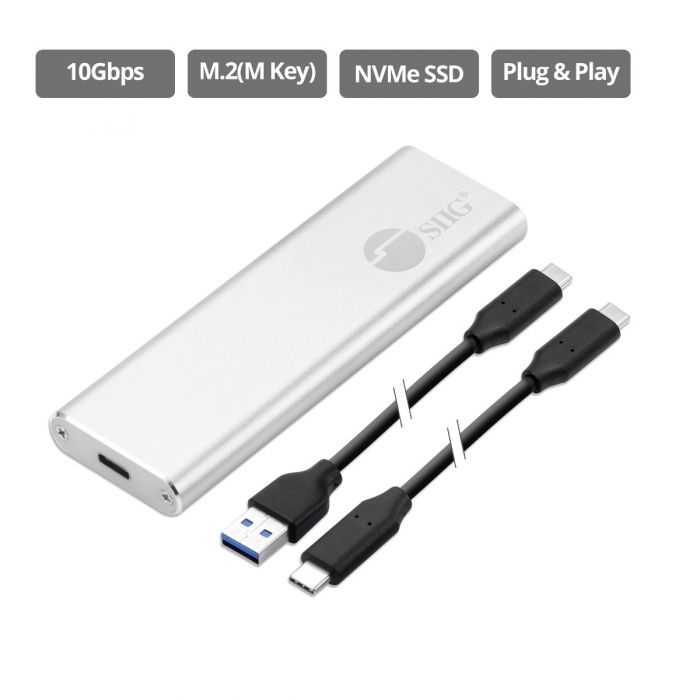 10Gbps M.2 NVMe SSD Enclosure, USB 3.1 Gen 2 To NVMe PCI-E M.2 SSD Case,  Tool Free M.2 USB Adapter Aluminum, Support UASP For NVMe SSD Size  2230/2242/